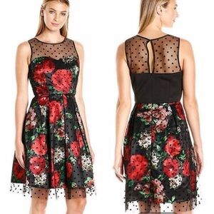 SD Collection Lace Overlay Rose Floral Dress 8P
